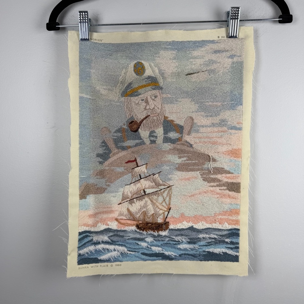 Bunka with Flair Dreams Sailor Ship Boat Scene Memories 1993 Vintage Embroidery